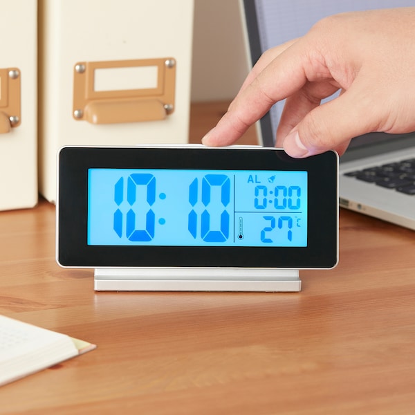 IKEA FILMIS clock/thermometer/alarm, black, 6 ½x3 ½ in, Ikea Ireland | 1687MWYUT