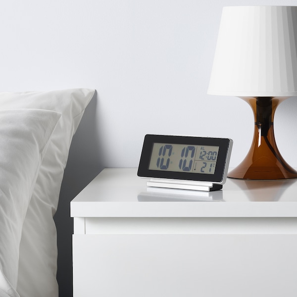 IKEA FILMIS clock/thermometer/alarm, black, 6 ½x3 ½ in, Ikea Ireland | 1687MWYUT