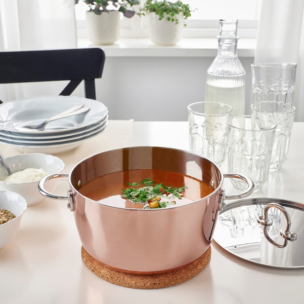 IKEA FINMAT pot with lid, copper/stainless steel, 3 qt, Ikea Ireland | 8073EWYOP