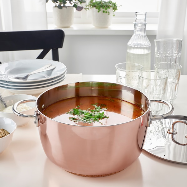IKEA FINMAT pot with lid, copper/stainless steel, 5 qt, Ikea Ireland | 2017UMECR