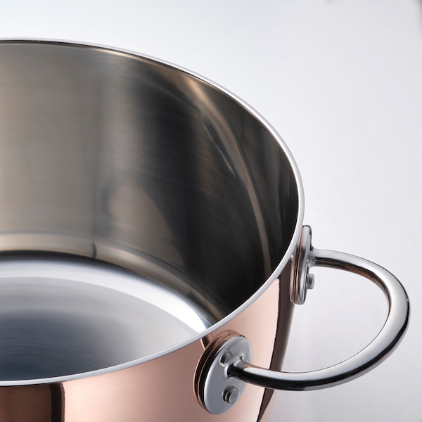 IKEA FINMAT pot with lid, copper/stainless steel, 5 qt, Ikea Ireland | 2017UMECR