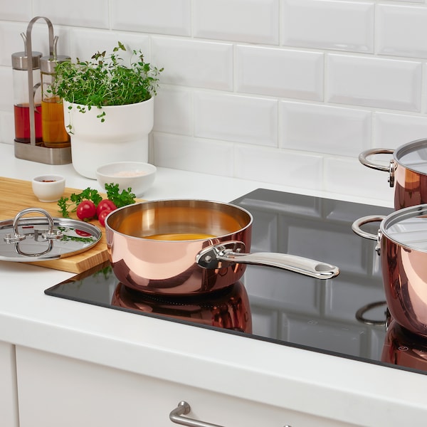 IKEA FINMAT saucepan with lid, copper/stainless steel, 2 qt, Ikea Ireland | 6423MEAYV