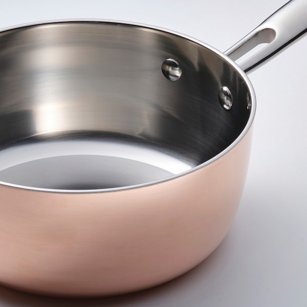 IKEA FINMAT saucepan with lid, copper/stainless steel, 2 qt, Ikea Ireland | 6423MEAYV