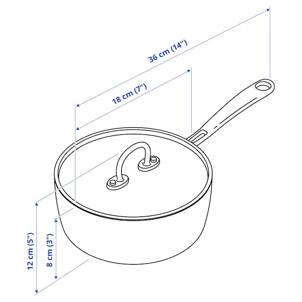 IKEA FINMAT saucepan with lid, copper/stainless steel, 2 qt, Ikea Ireland | 6423MEAYV