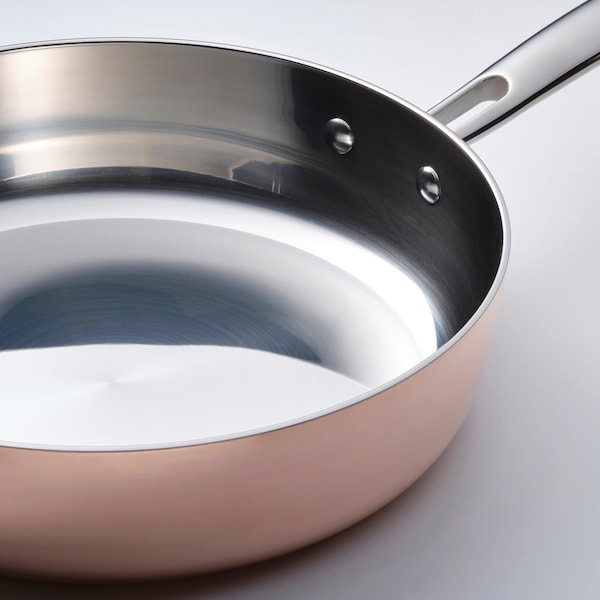 IKEA FINMAT sauté pan with lid, copper/stainless steel, 10 in, Ikea Ireland | 3408QFTPI
