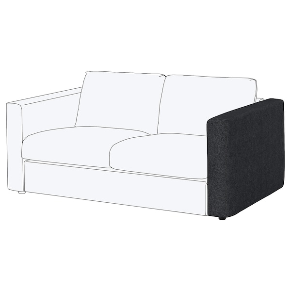 IKEA FINNALA Cover for armrest Tallmyra Black / Gray, Ikea Ireland | 7598QIZXF