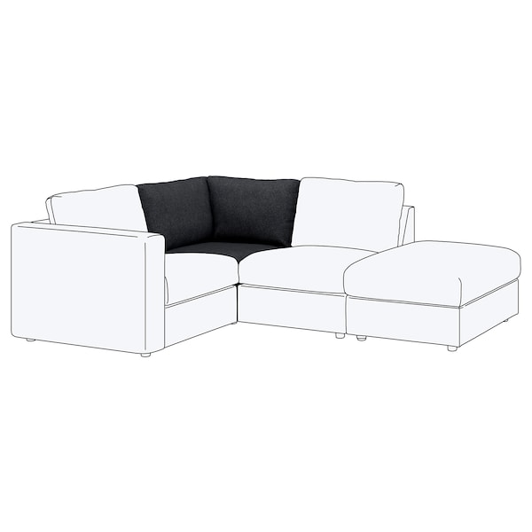 IKEA FINNALA Cover for corner section Tallmyra Black / Gray, Ikea Ireland | 8012OYIEQ