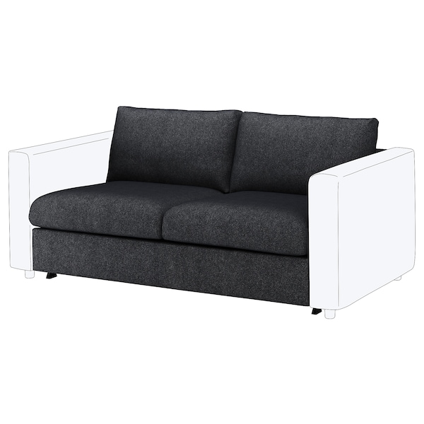 IKEA FINNALA cover for loveseat sleeper section Tallmyra Black / Gray, Ikea Ireland | 1750MUNYW