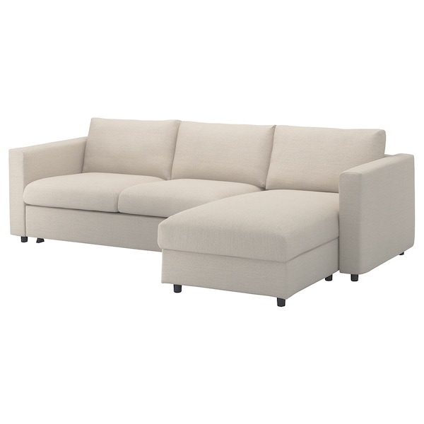IKEA FINNALA cover for sleeper sofa, with chaise Gunnared Beige, Ikea Ireland | 1763VZKBT