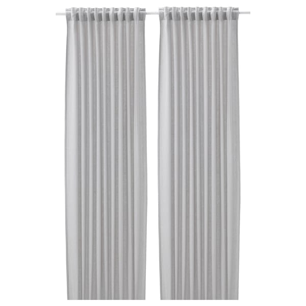 IKEA FJÄDERMOTT curtains, 1 pair, white/gray, 57x98 in, Ikea Ireland | 2780QEJDW