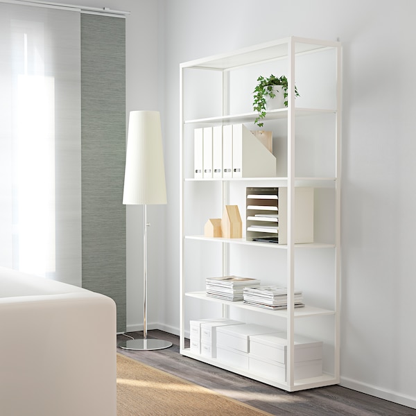 IKEA FJÄLKINGE Shelf unit, white, 46 1/2x76 in, Ikea Ireland | 7398ESYIG