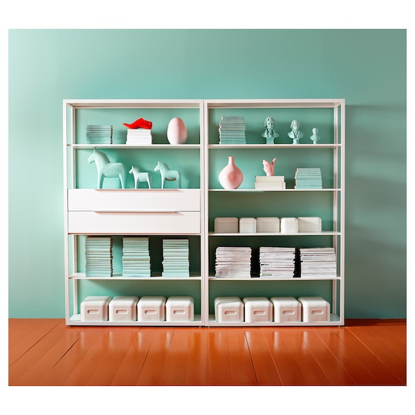 IKEA FJÄLKINGE Shelf unit, white, 46 1/2x76 in, Ikea Ireland | 7398ESYIG