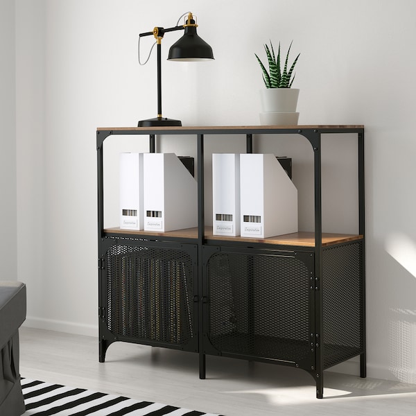 IKEA FJÄLLBO Shelf unit, black, 39 3/8x37 3/8 in, Ikea Ireland | 4367LORUB