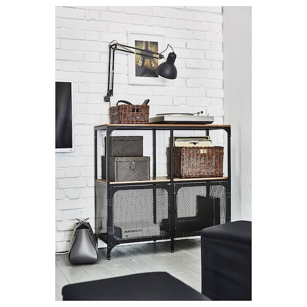 IKEA FJÄLLBO Shelf unit, black, 39 3/8x37 3/8 in, Ikea Ireland | 4367LORUB