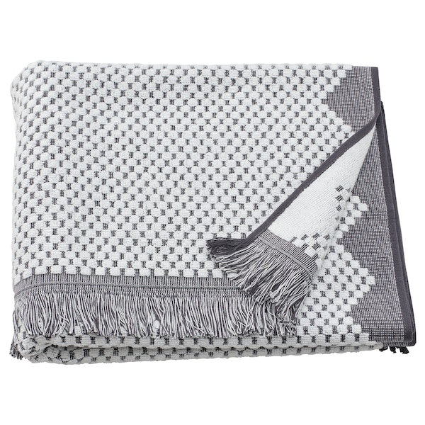 IKEA FJÄLLSTARR bath towel, 28x55 in White / Gray, Ikea Ireland | 5692JLMCK