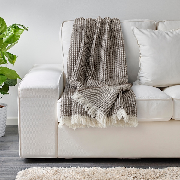 IKEA FLIKSTÅNDS throw, light brown/off-white, 51x67 in, Ikea Ireland | 3506WDIJF