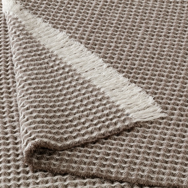 IKEA FLIKSTÅNDS throw, light brown/off-white, 51x67 in, Ikea Ireland | 3506WDIJF