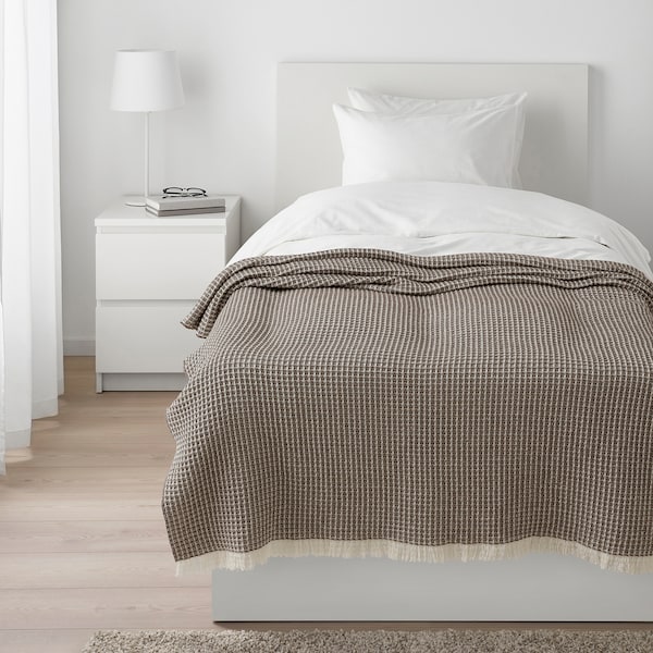 IKEA FLIKSTÅNDS throw, light brown/off-white, 51x67 in, Ikea Ireland | 3506WDIJF