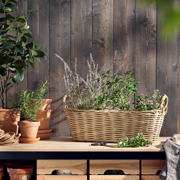 IKEA FLODBJÖRK flower box, indoor/outdoor light gray-brown, 21x8 in, Ikea Ireland | 2957HQSJK