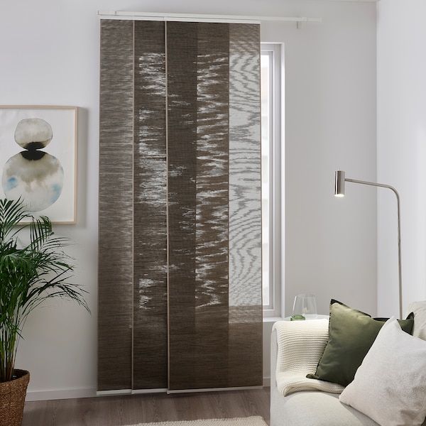 IKEA FÖNSTERVIVA panel curtain, 24x118 in Brown / Gray, Ikea Ireland | 5243QVOZX