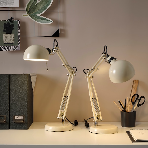 IKEA FORSÅ work lamp with LED bulb Beige, Ikea Ireland | 7094RBATC