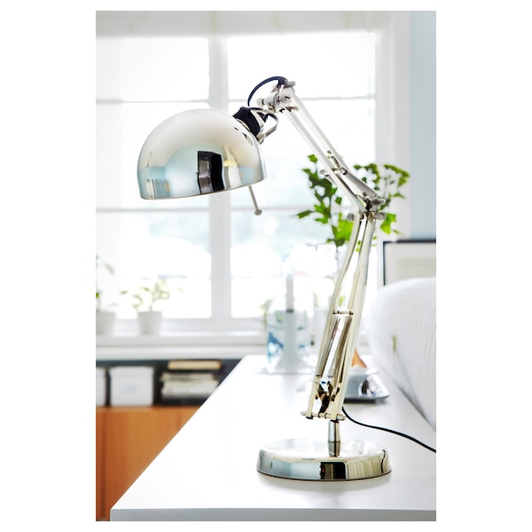 IKEA FORSÅ work lamp with LED bulb Nickel Plated, Ikea Ireland | 6910JOUBT
