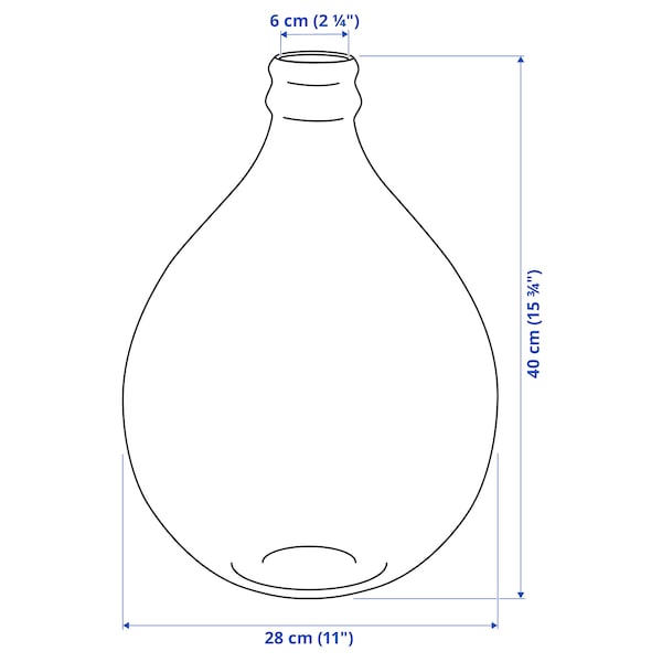 IKEA FRAMPRESSA vase, clear glass, 15 ¾ in, Ikea Ireland | 3847QVAJH