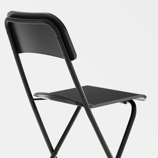 IKEA FRANKLIN Bar stool with backrest, foldable, black, black, Width: 19 5/8 in. Find it here!, Ikea Ireland | 6018MXICA
