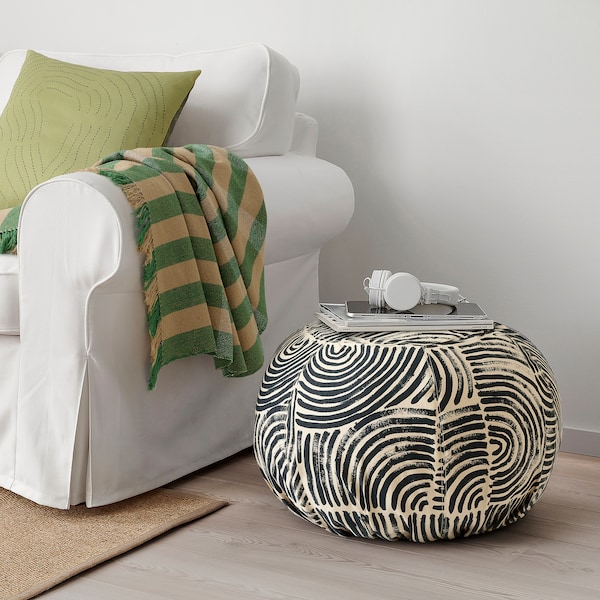 IKEA FRÖDD floor cushion, black/patterned, 22 in, Ikea Ireland | 2950GOMWA
