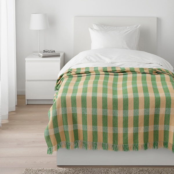 IKEA FRÖDD throw, green/stripe, 51x71 in, Ikea Ireland | 8192CWTGM
