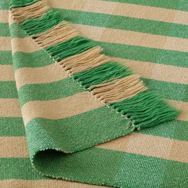 IKEA FRÖDD throw, green/stripe, 51x71 in, Ikea Ireland | 8192CWTGM