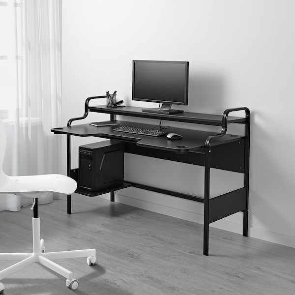 IKEA FREDDE gaming desk, black, 55 1/8x29 1/8x28 3/4 in, Ikea Ireland | 5906ZSGOC