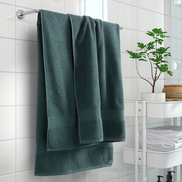 IKEA FREDRIKSJÖN bath sheet, 39x59 in Gray / Turquoise, Ikea Ireland | 1026RSPCE