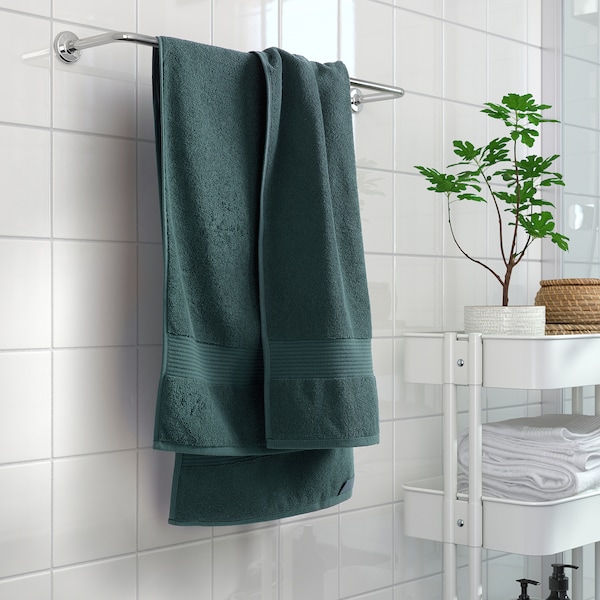IKEA FREDRIKSJÖN bath towel, 28x55 in Gray / Turquoise, Ikea Ireland | 8193ZGWHX