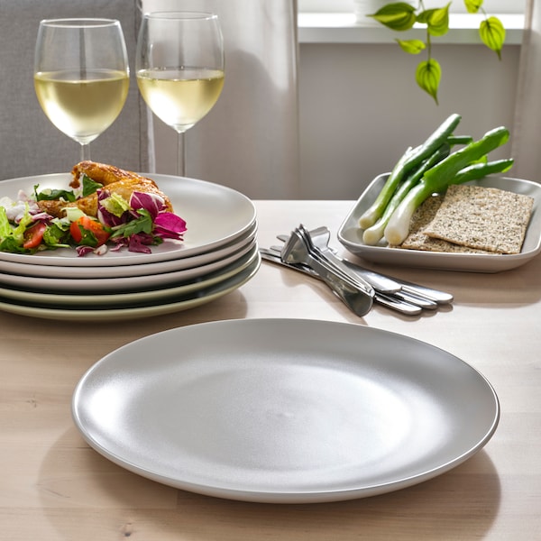 IKEA FÄRGKLAR 18-piece dinnerware set Matte Light Gray, Ikea Ireland | 3250KBCIA