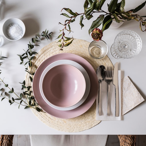 IKEA FÄRGKLAR 18-piece dinnerware set Matte Light Pink, Ikea Ireland | 5194EQZUO