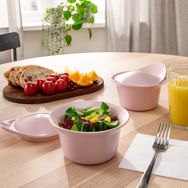 IKEA FÄRGKLAR baking/serving dish with lid, 6.8 oz, 2 pack Matte Light Pink, Ikea Ireland | 7283YECLM