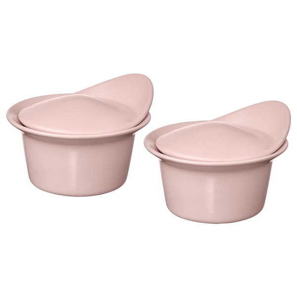 IKEA FÄRGKLAR baking/serving dish with lid, 6.8 oz, 2 pack Matte Light Pink, Ikea Ireland | 7283YECLM