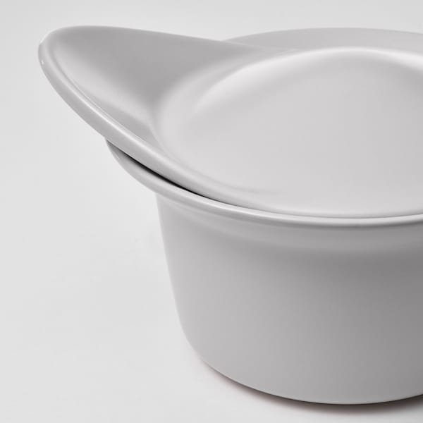 IKEA FÄRGKLAR baking/serving dish with lid, 6.8 oz, 2 pack Matte Light Gray, Ikea Ireland | 2083LCASG