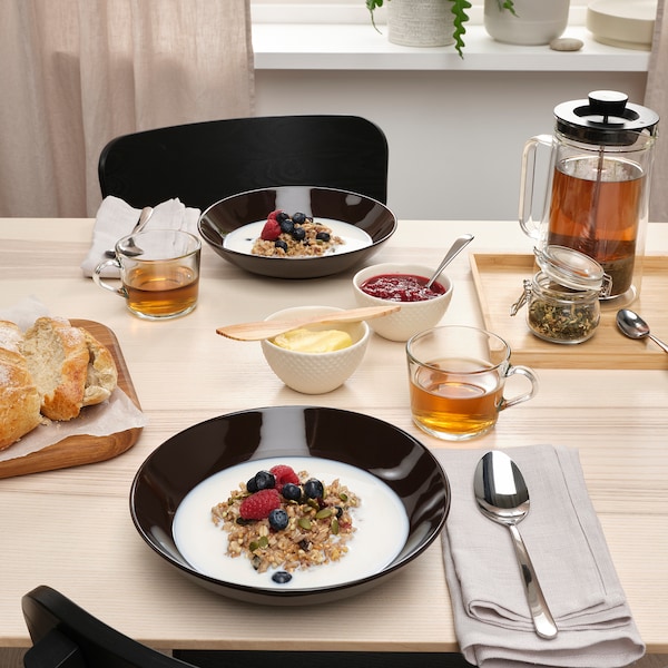 IKEA FÄRGKLAR deep plate/bowl, 9 in, 4 pack Glossy Brown, Ikea Ireland | 3658TPMRB