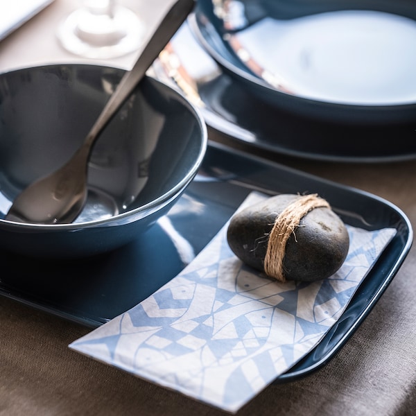 IKEA FÄRGKLAR deep plate/bowl, 9 in, 4 pack Glossy Dark Turquoise, Ikea Ireland | 2180OBDGE