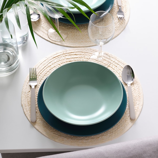IKEA FÄRGKLAR deep plate/bowl, 9 in, 4 pack Matte Light Turquoise, Ikea Ireland | 6598ZVKAQ