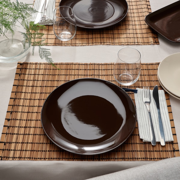 IKEA FÄRGKLAR plate, 10 in, 4 pack Glossy Brown, Ikea Ireland | 9578QDFMO