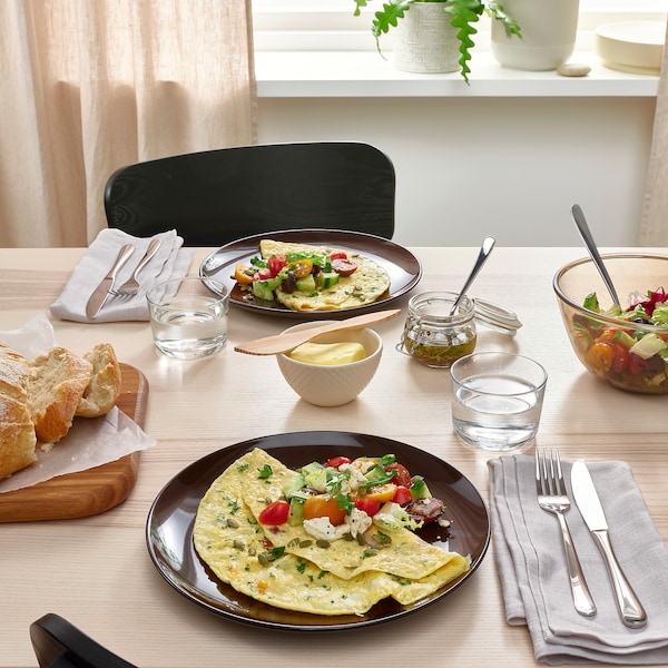 IKEA FÄRGKLAR plate, 10 in, 4 pack Glossy Brown, Ikea Ireland | 9578QDFMO