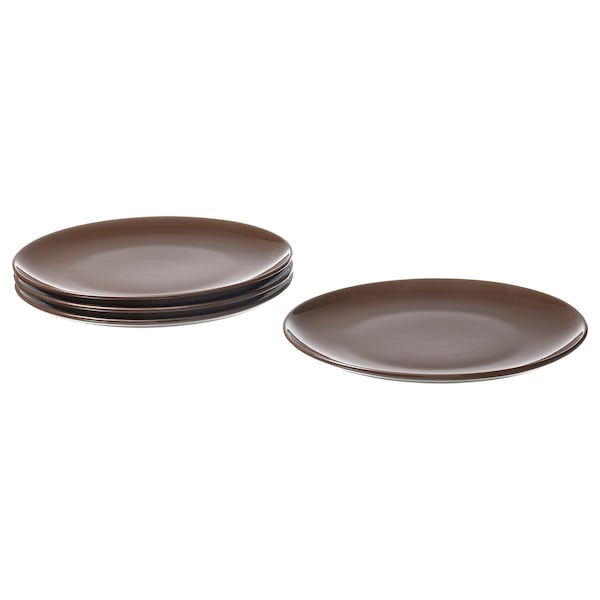 IKEA FÄRGKLAR plate, 10 in, 4 pack Glossy Brown, Ikea Ireland | 9578QDFMO