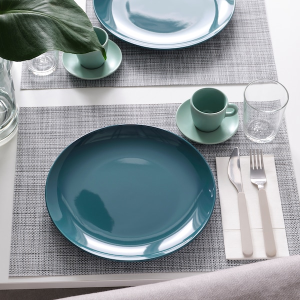 IKEA FÄRGKLAR plate, 10 in, 4 pack Glossy Dark Turquoise, Ikea Ireland | 9742QCPXB