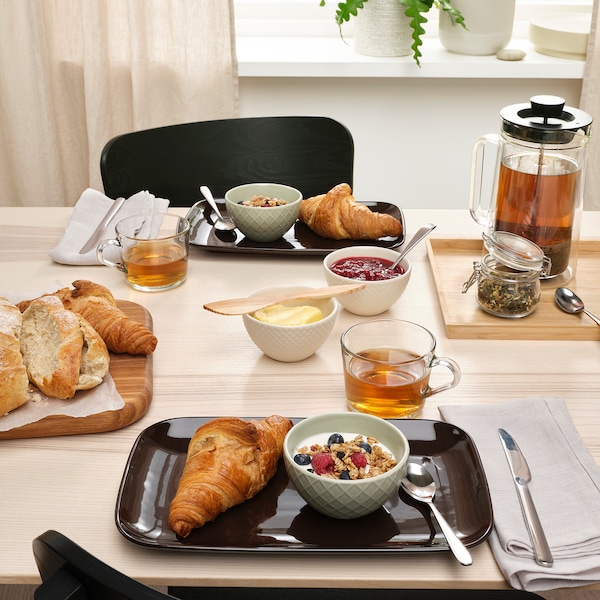 IKEA FÄRGKLAR plate, 12x7 in, 4 pack Glossy Brown, Ikea Ireland | 6195KNWJO