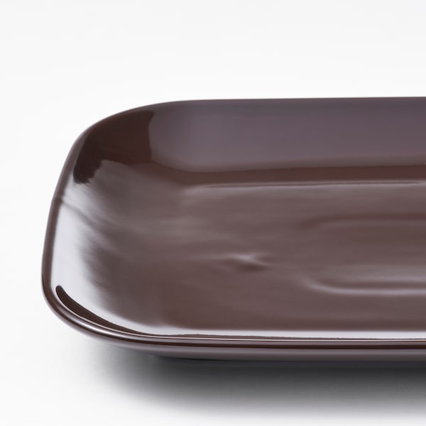 IKEA FÄRGKLAR plate, 12x7 in, 4 pack Glossy Brown, Ikea Ireland | 6195KNWJO