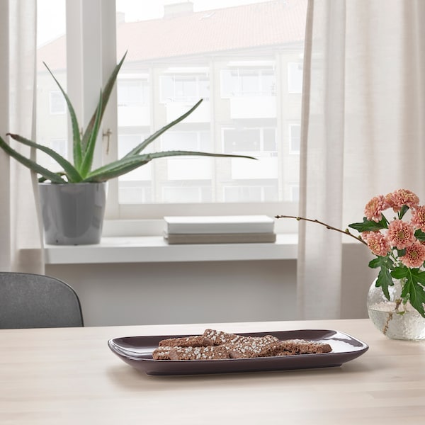 IKEA FÄRGKLAR plate, 12x7 in, 4 pack Glossy Brown, Ikea Ireland | 6195KNWJO