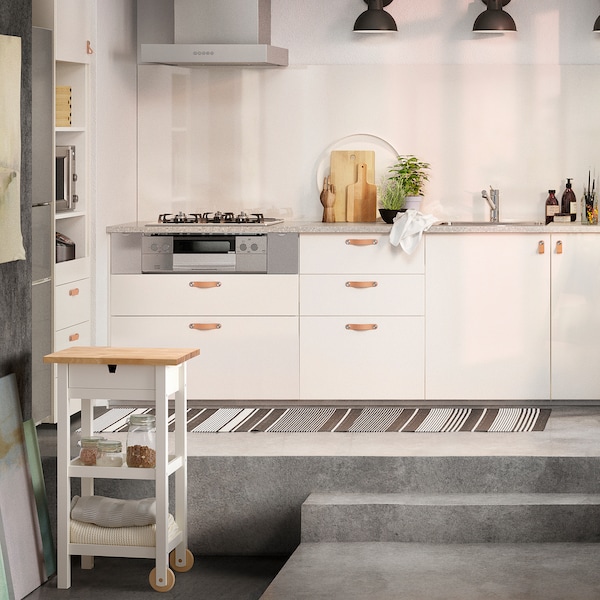 IKEA FÖRHÖJA kitchen cart, 20 7/8x16 7/8 in Birch / White, Ikea Ireland | 7985OYNFL